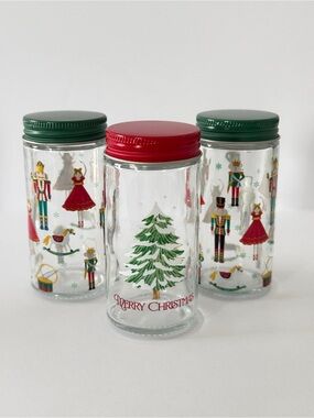 Holiday Nutcracker & Christmas Tree Spice Jars | Christmas Holiday